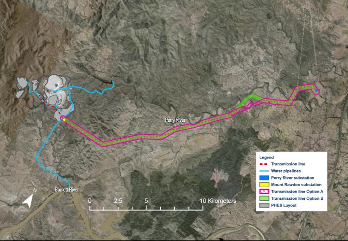 Map showing planned hydro project