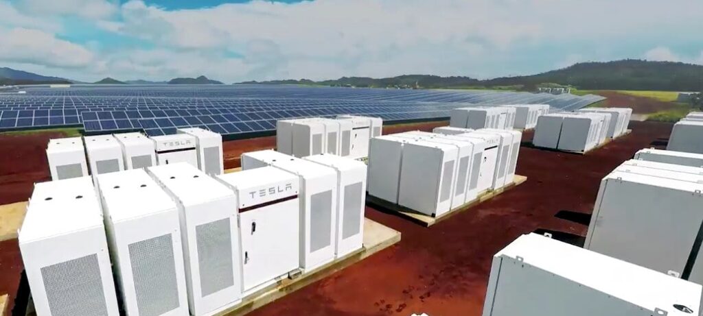 Tesla batteries at a solar facility