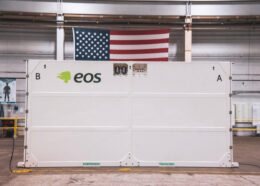 Eos battery with an American flag.