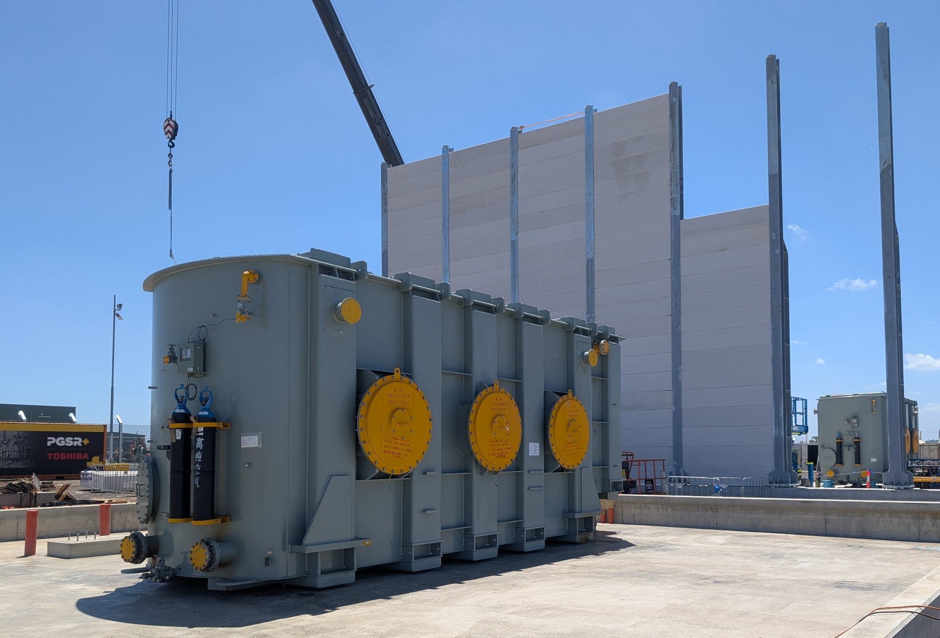 Australian 1.6 GWh battery on target, giant transformers in place